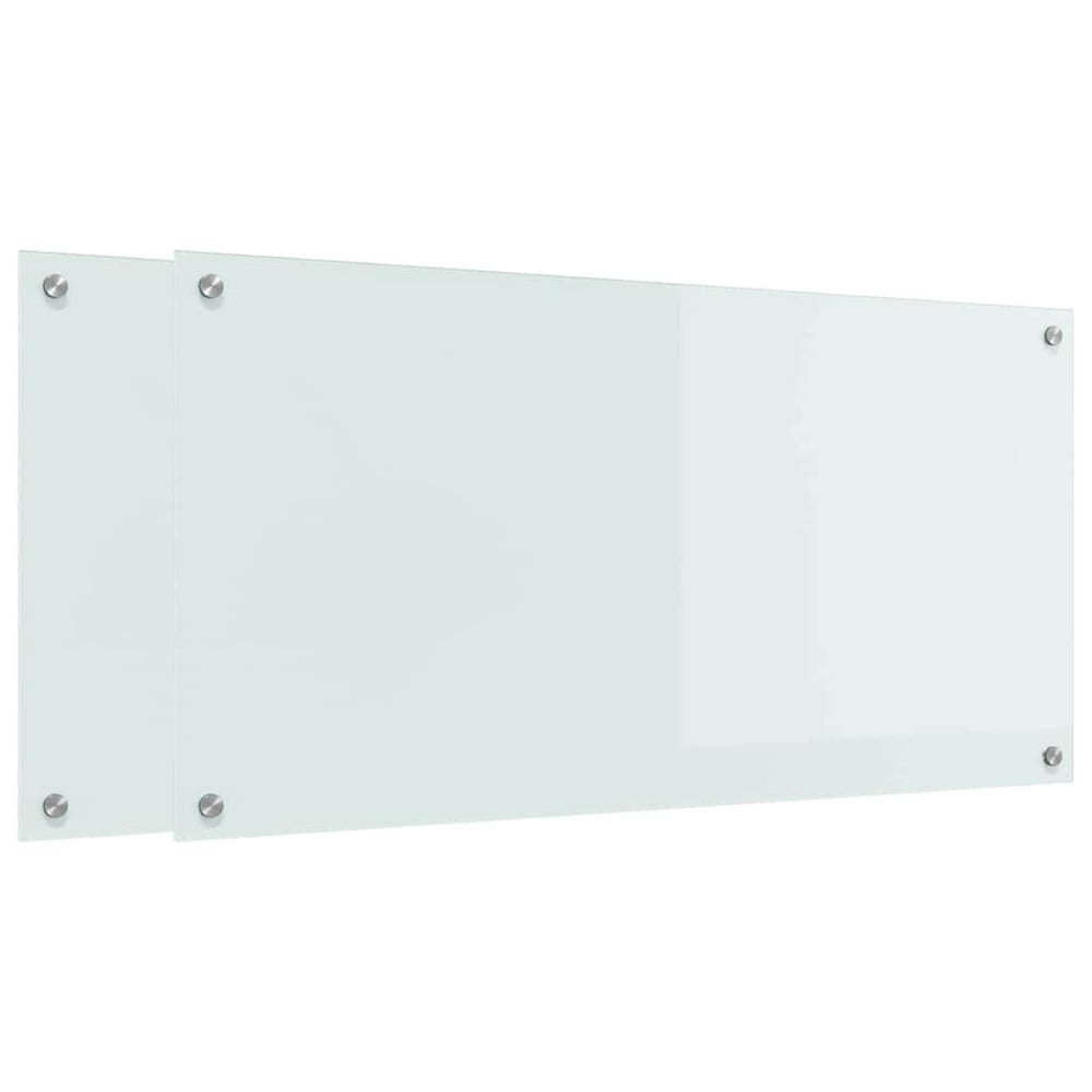 Vidaxl keuken achterwand 2 pcs wit 100 x 50 cm gehard glas