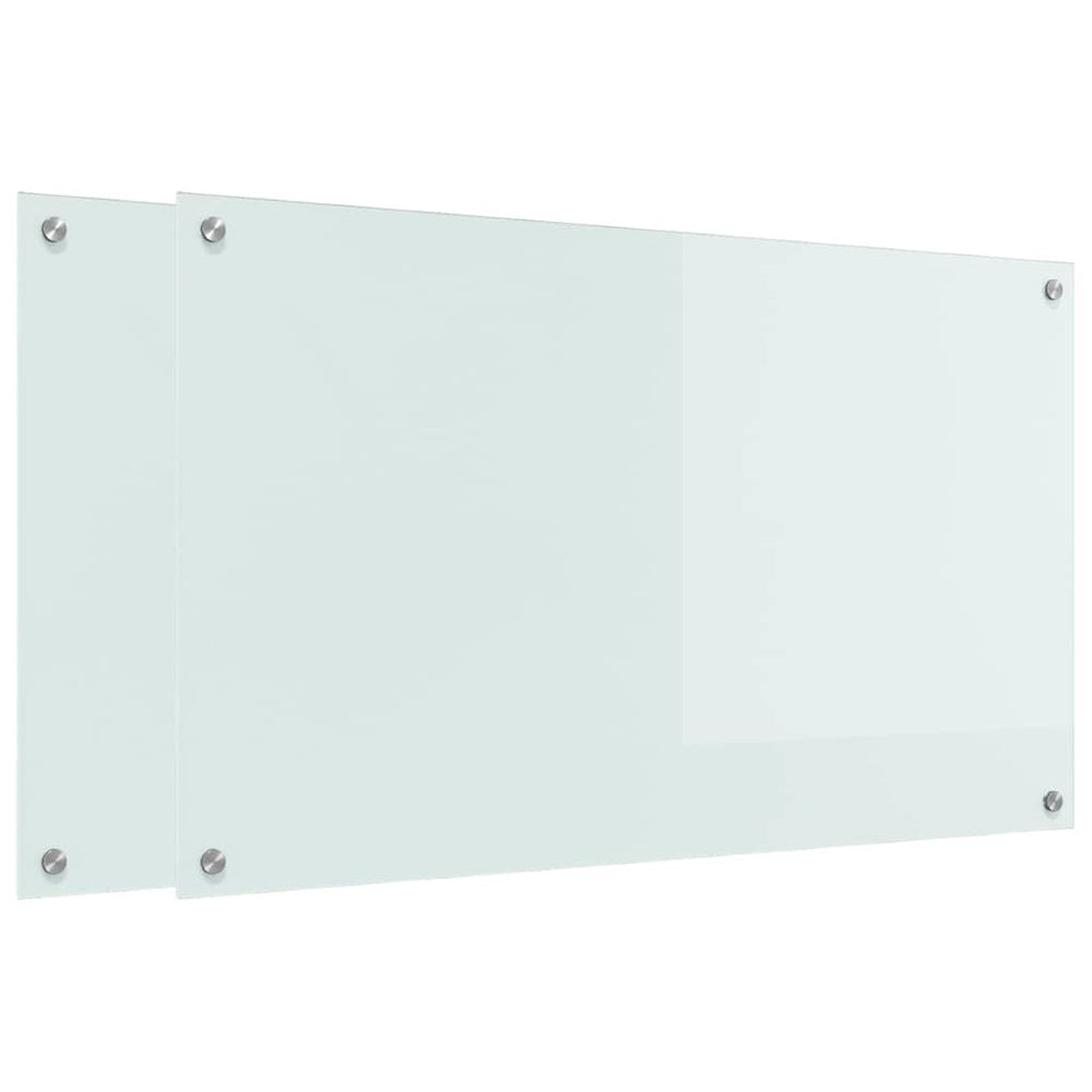Vidaxl keuken achterwand 2 pcs wit 100 x 60 cm gehard glas
