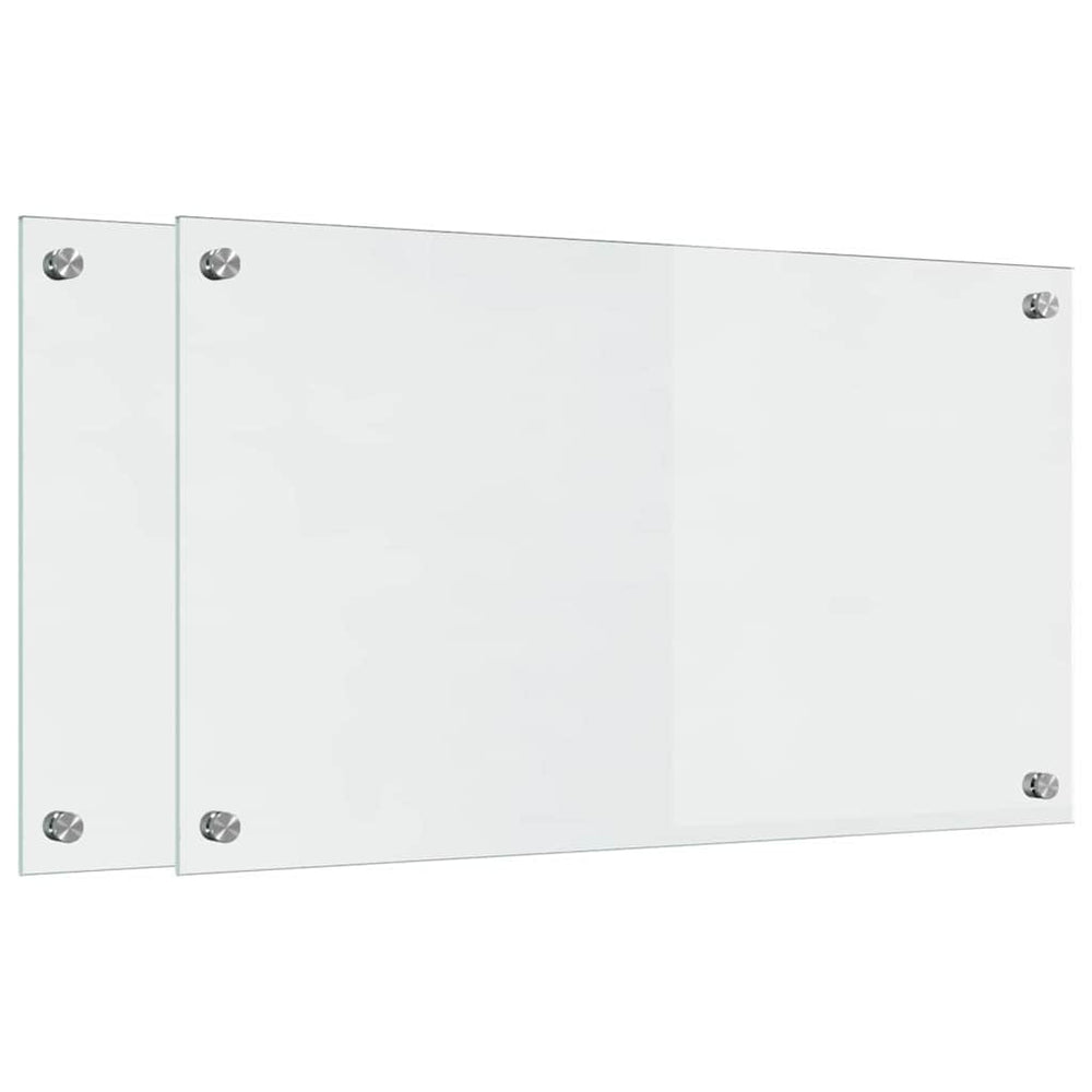 Vidaxl keuken achterwand 2 pcs doorzichtig 70 x 40 cm gehard glas
