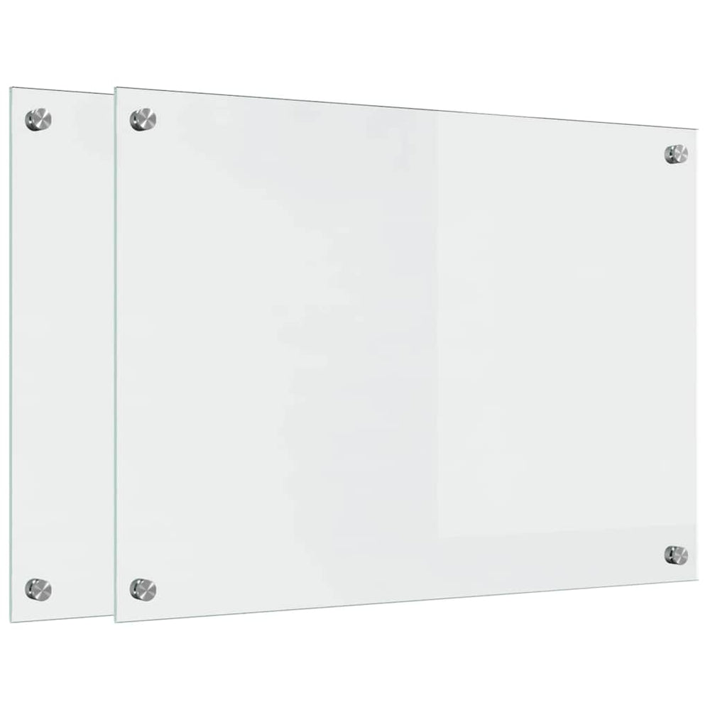 Vidaxl keuken achterwand 2 pcs doorzichtig 70 x 50 cm gehard glas