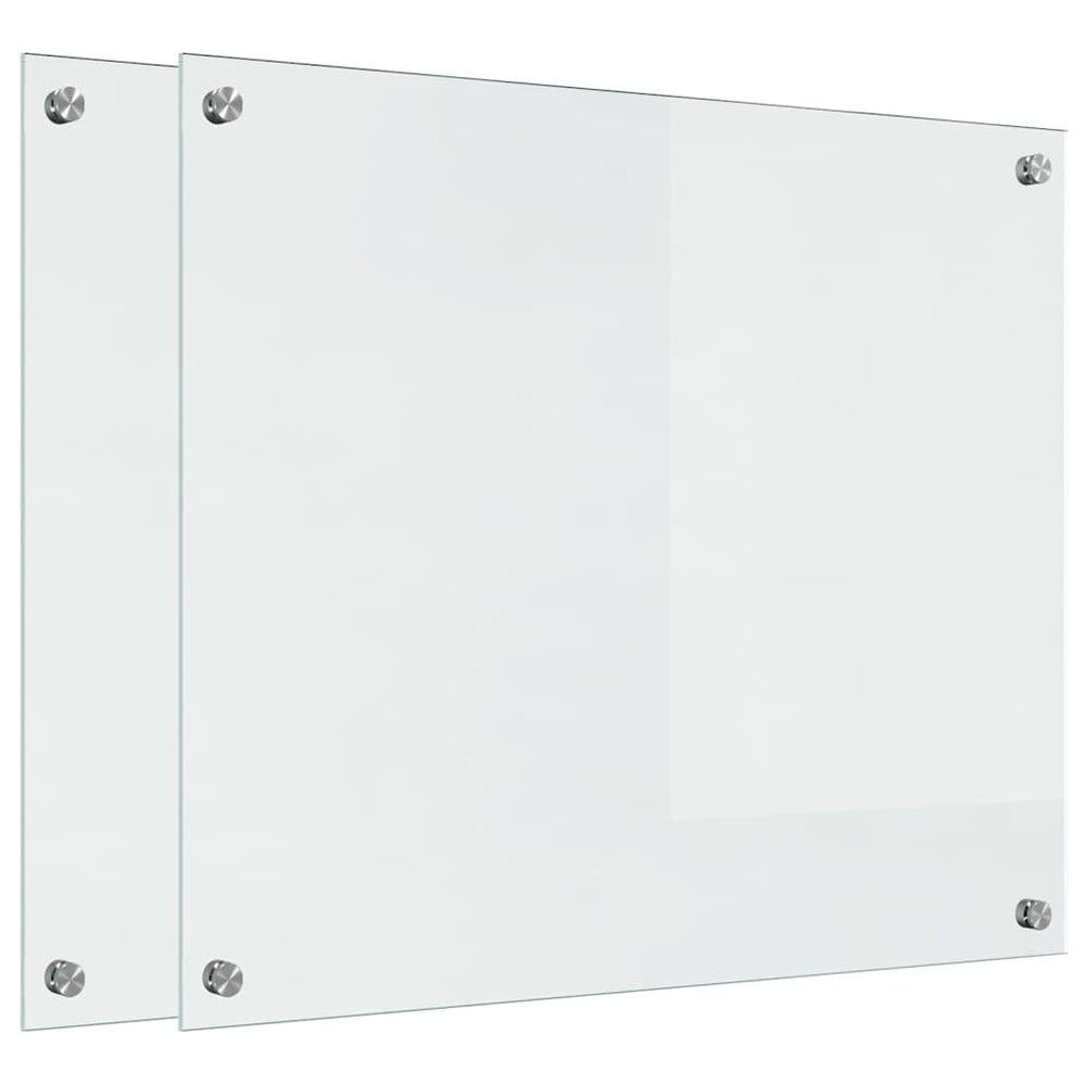 Vidaxl keuken achterwand 2 pcs doorzichtig 70 x 60 cm gehard glas