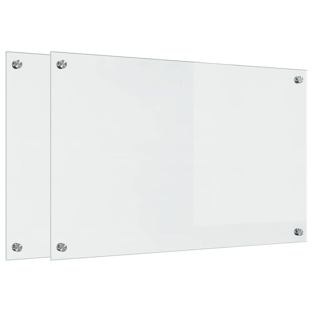 Vidaxl keuken achterwand 2 pcs doorzichtig 80 x 50 cm gehard glas