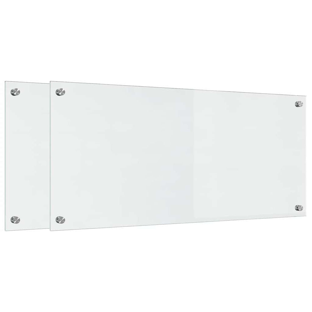 Vidaxl keuken achterwand 2 pcs doorzichtig 90 x 40 cm gehard glas