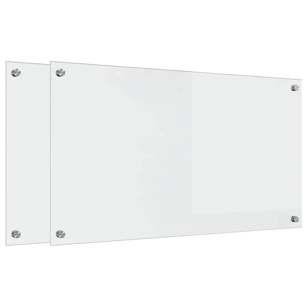 Vidaxl keuken achterwand 2 pcs doorzichtig 90 x 50 cm gehard glas