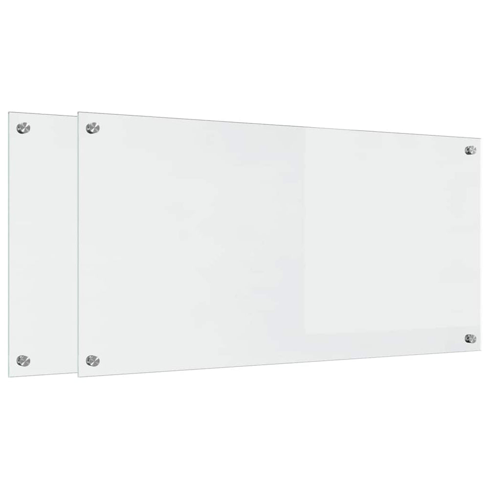 Vidaxl keuken achterwand 2 pcs doorzichtig 100 x 50 cm gehard glas