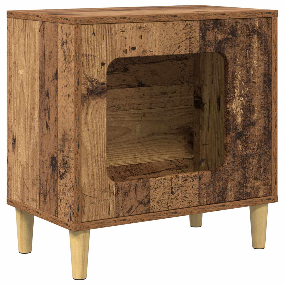Vidaxl kattenhuis oudhout 51 x 30 x 52 cm bewerkt hout