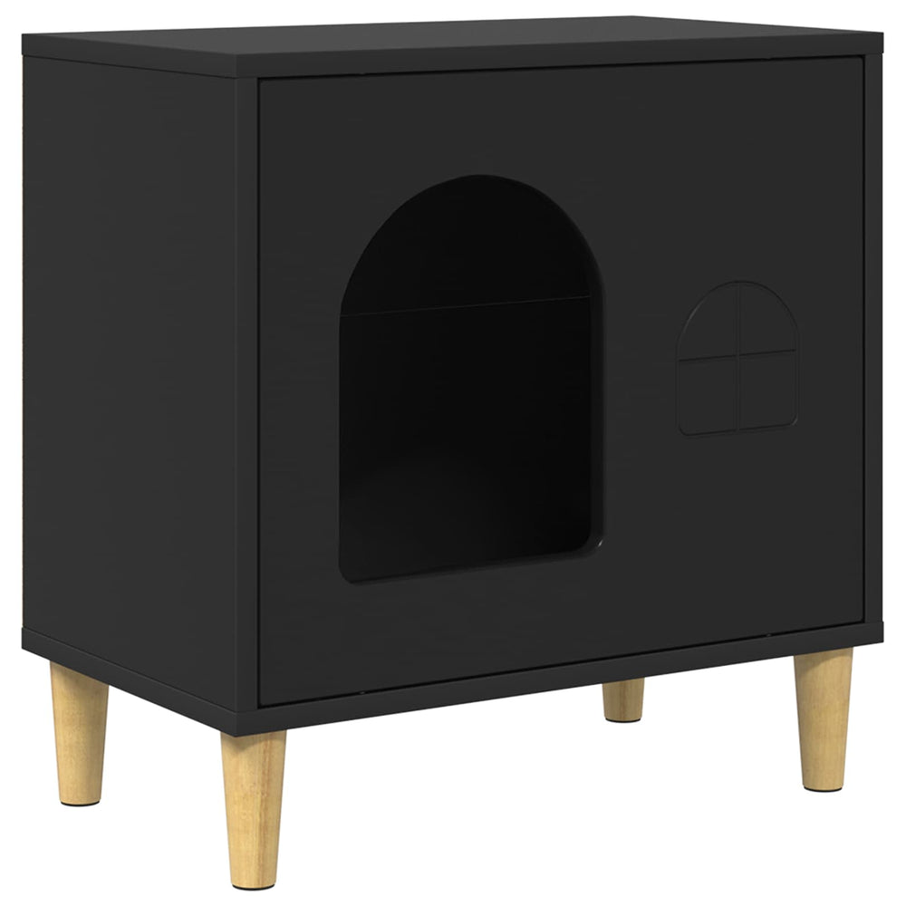 Vidaxl kattenhuis zwart 51 x 30 x 52 cm bewerkt hout