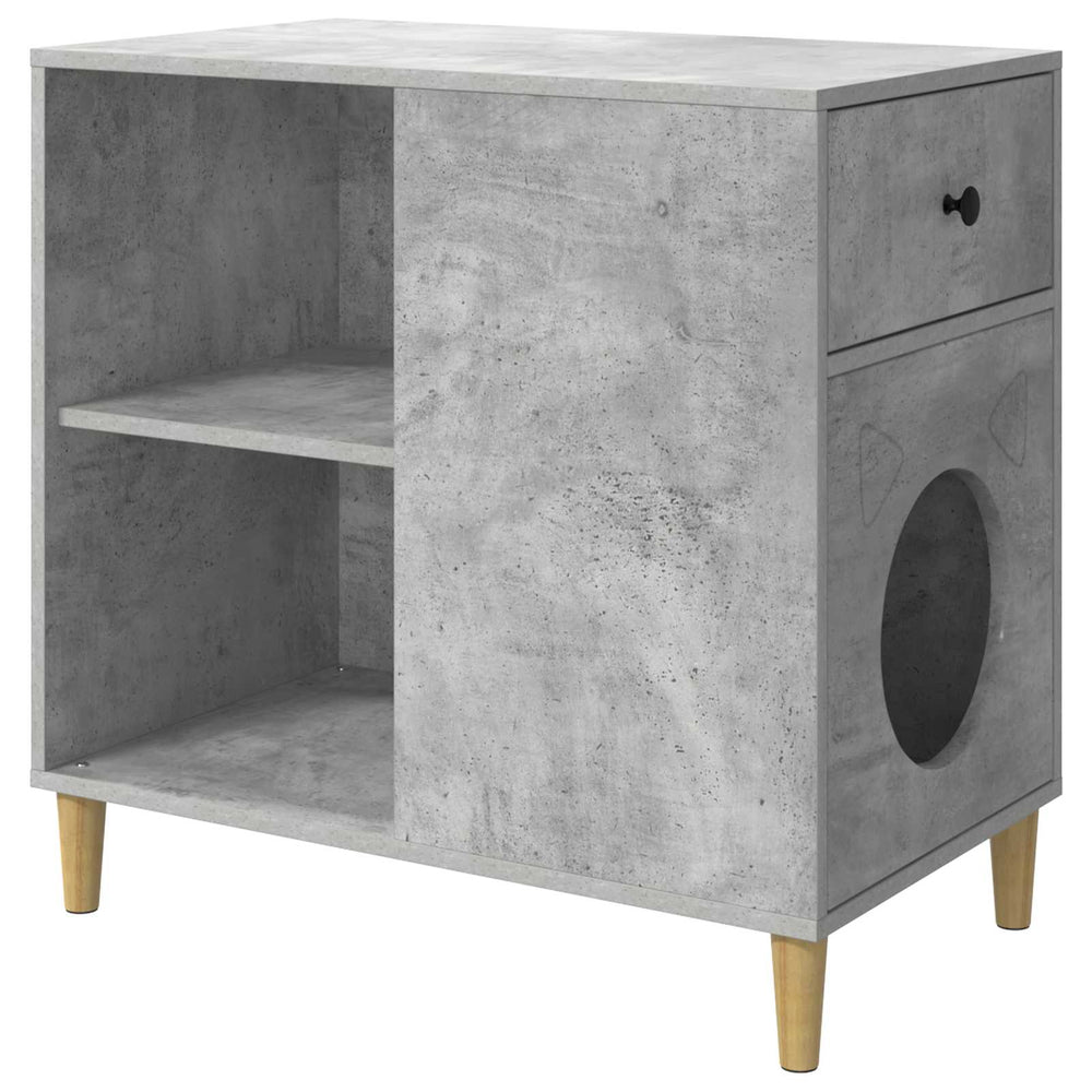 Vidaxl kattenhuis beton 72 x 42,5 x 70 cm bewerkt hout