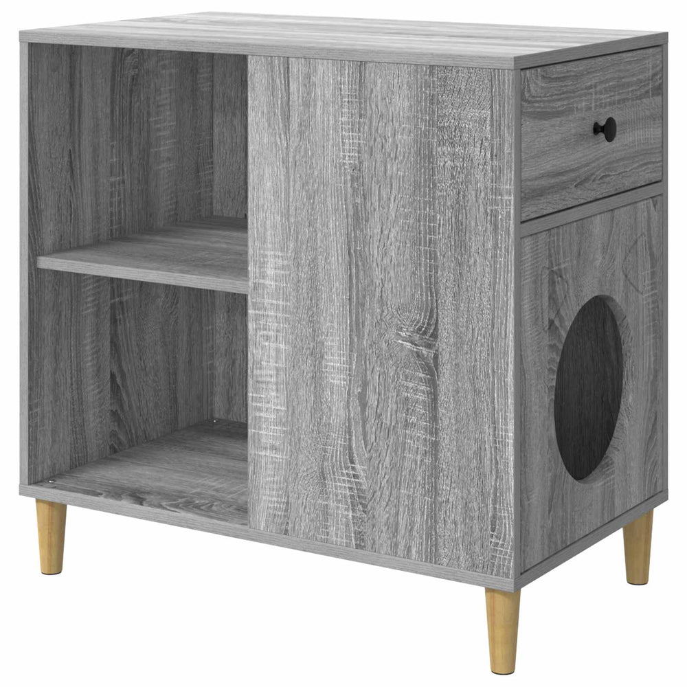 Vidaxl kattenhuis grijs sonoma 72 x 42,5 x 70 cm bewerkt hout