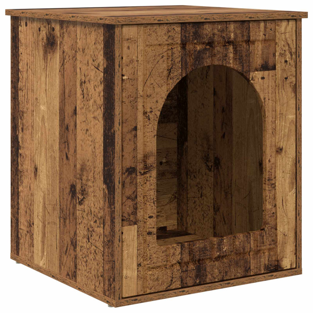 Vidaxl kattenhuis oudhout 53 x 52 x 62 cm bewerkt hout