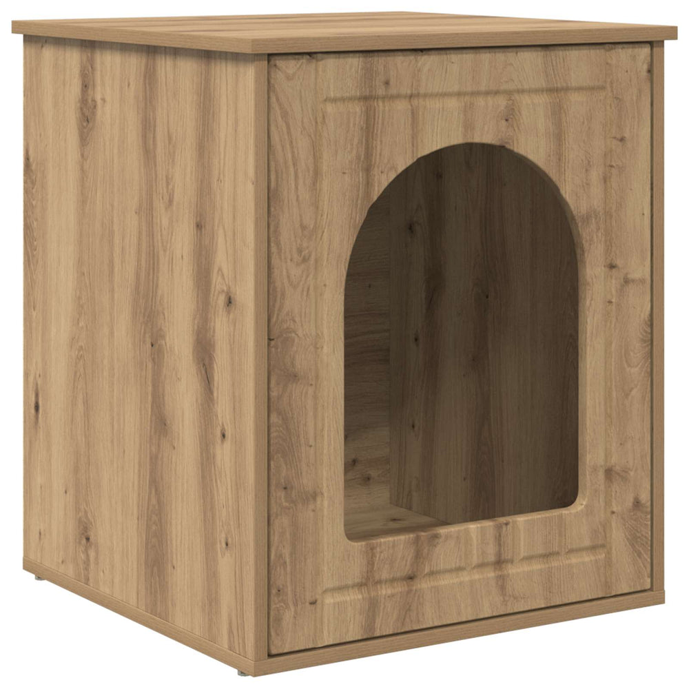 Vidaxl kattenhuis ambachtelijk eiken 53 x 52 x 62 cm bewerkt hout