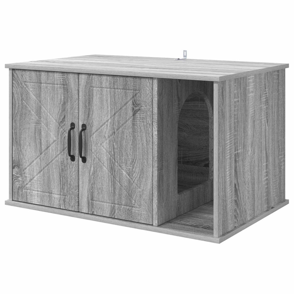 Vidaxl kattenhuis grijs sonoma 85 x 55 x 50 cm bewerkt hout