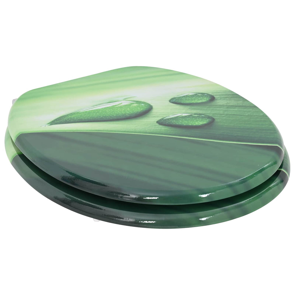 Vidaxl zachte sluit toiletbril 2 pcs groene druppel 44 x 38 cm