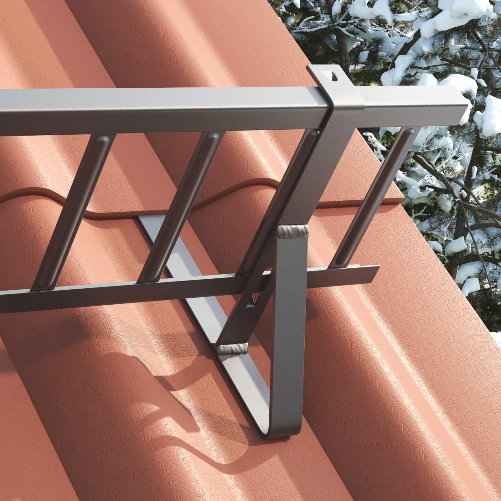 Vidaxl sneeuwbeveiligingsteun 2 pcs antraciet 29,5 x 3 x 34,5 cm staal