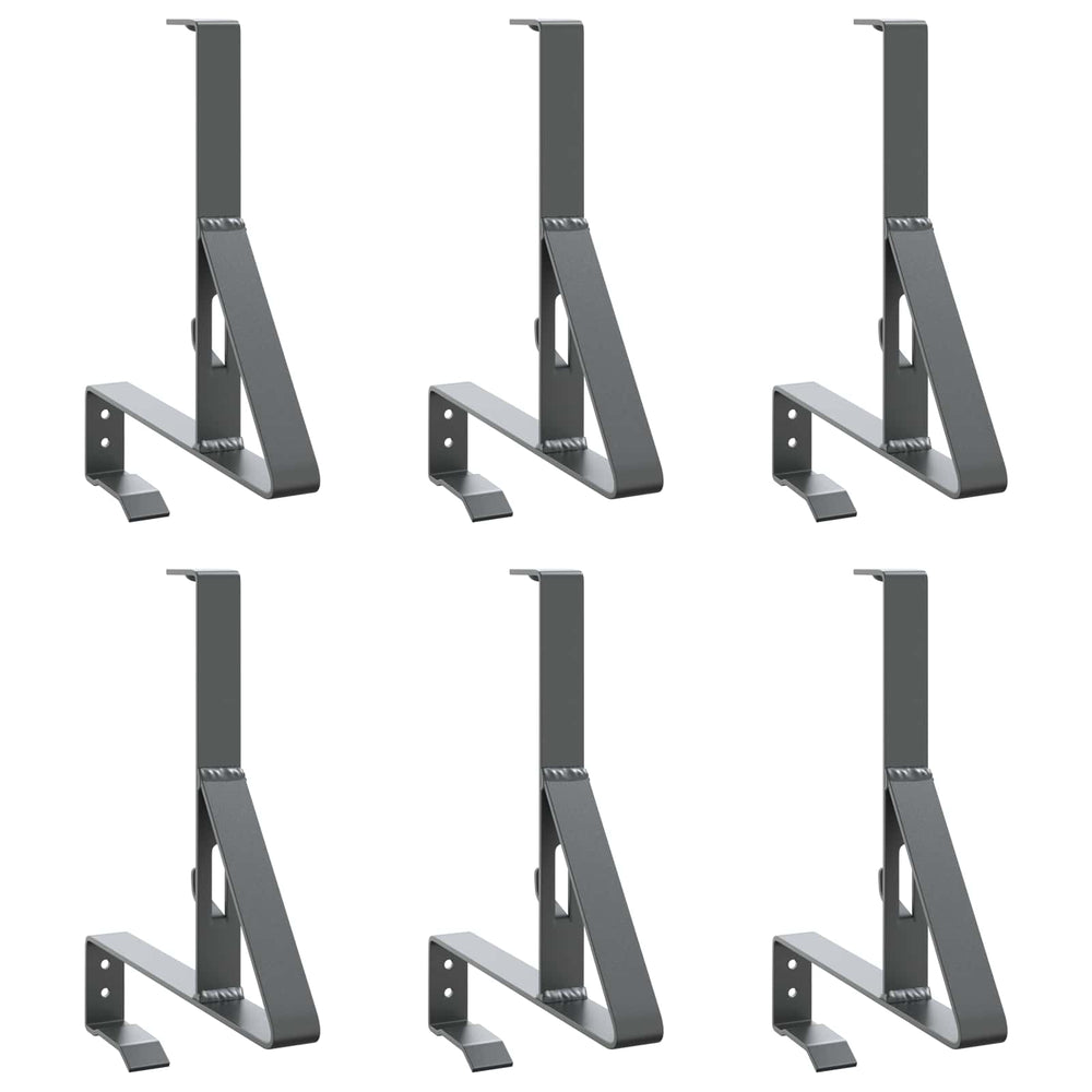 Vidaxl sneeuwbeveiligingsteun 6 pcs antraciet 29,5 x 3 x 34,5 cm staal