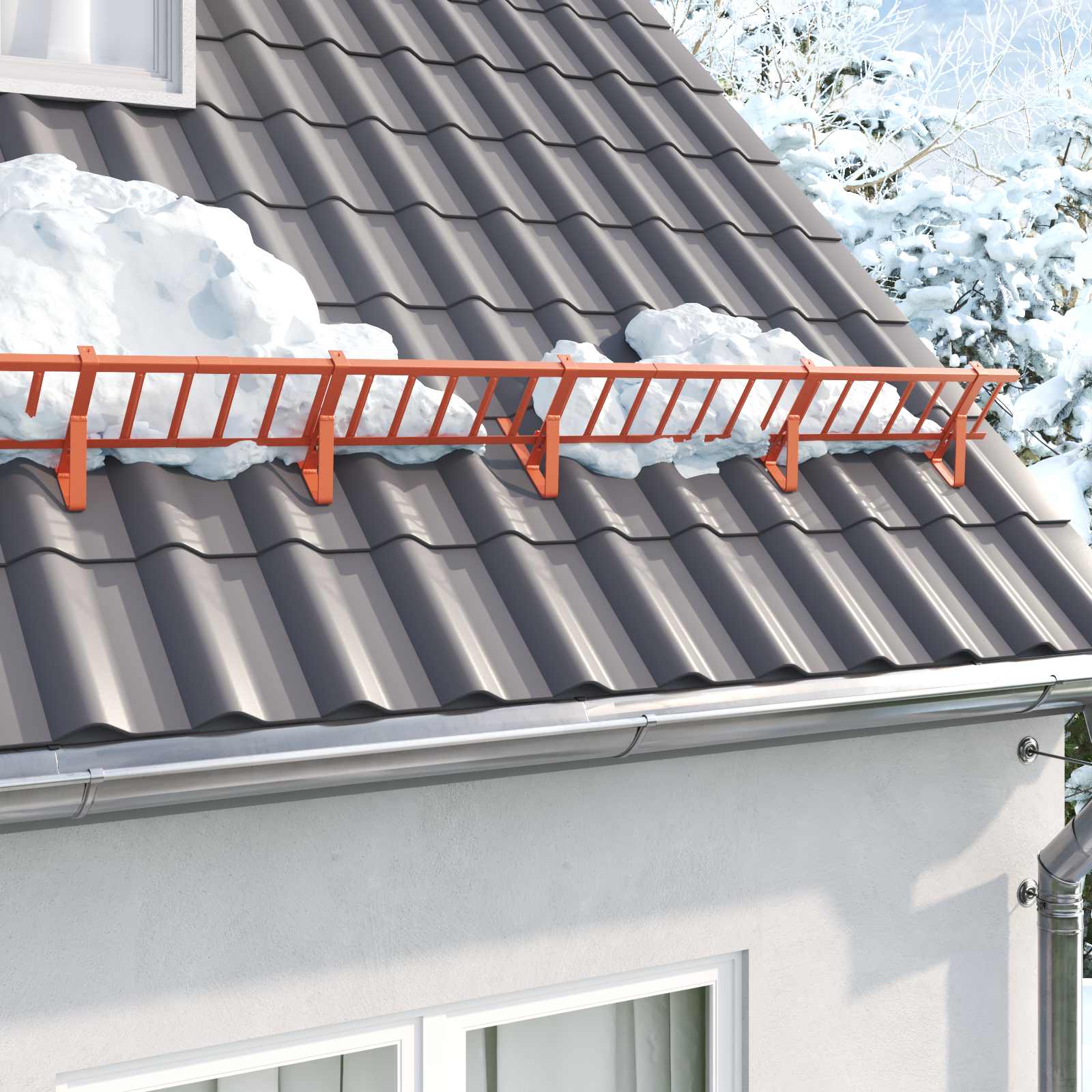 Vidaxl sneeuwbeveiligingsteun 12 pcs rood 29,5 x 3 x 34,5 cm staal