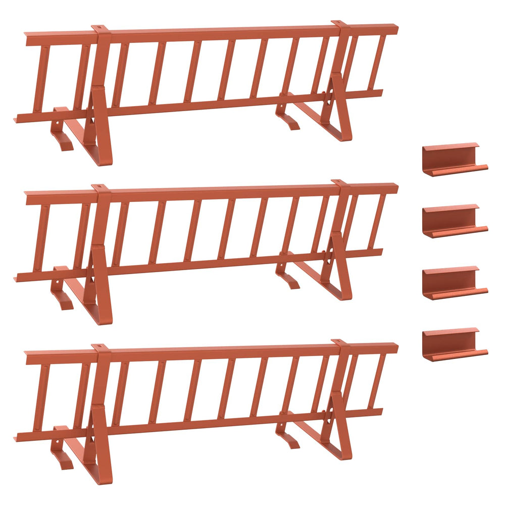 Vidaxl dak sneeuwbeugel rood 300 x 29,5 x 34,5 cm staal