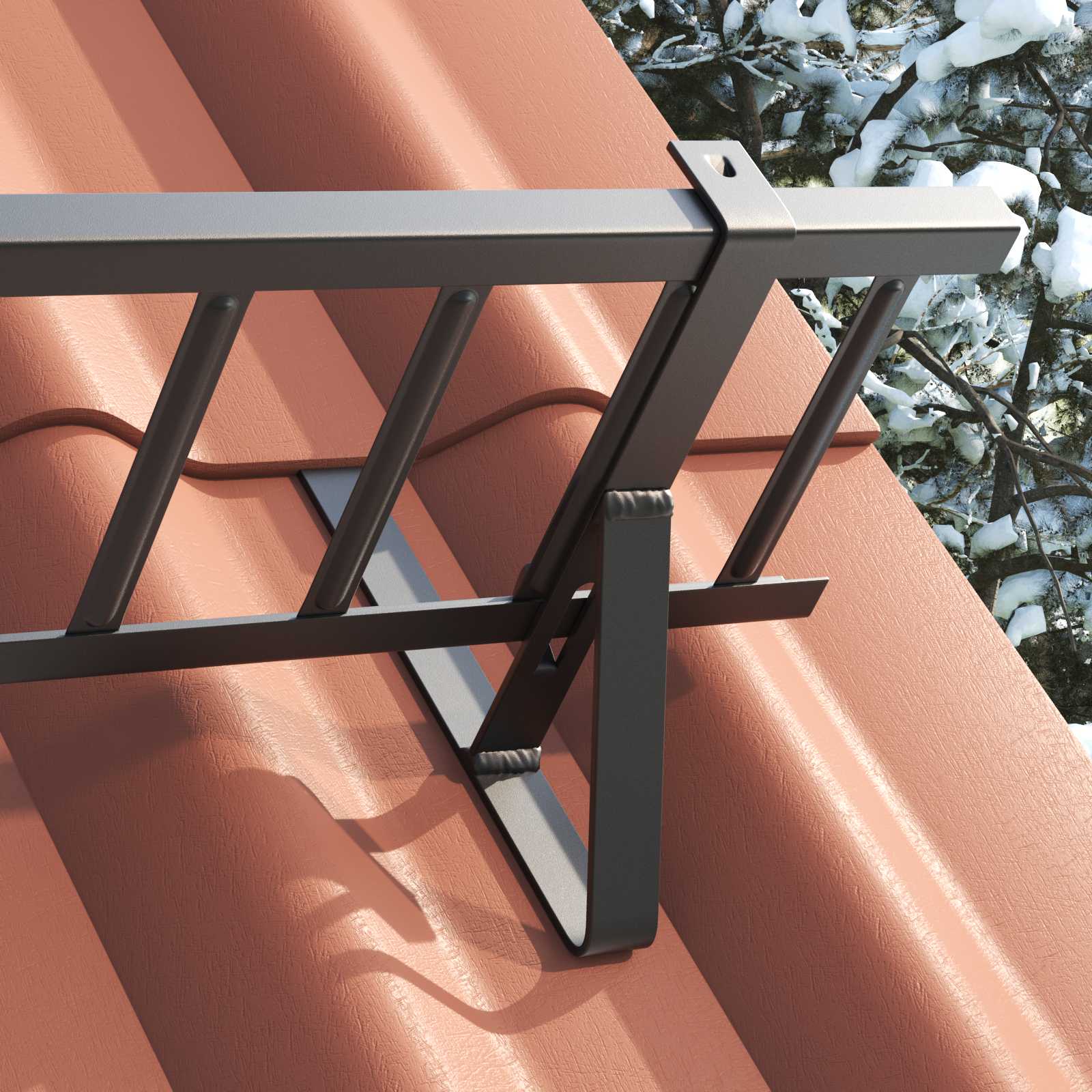 Vidaxl sneeuwbeveiligingsteun 6 pcs zwart 29,5 x 3 x 34,5 cm staal