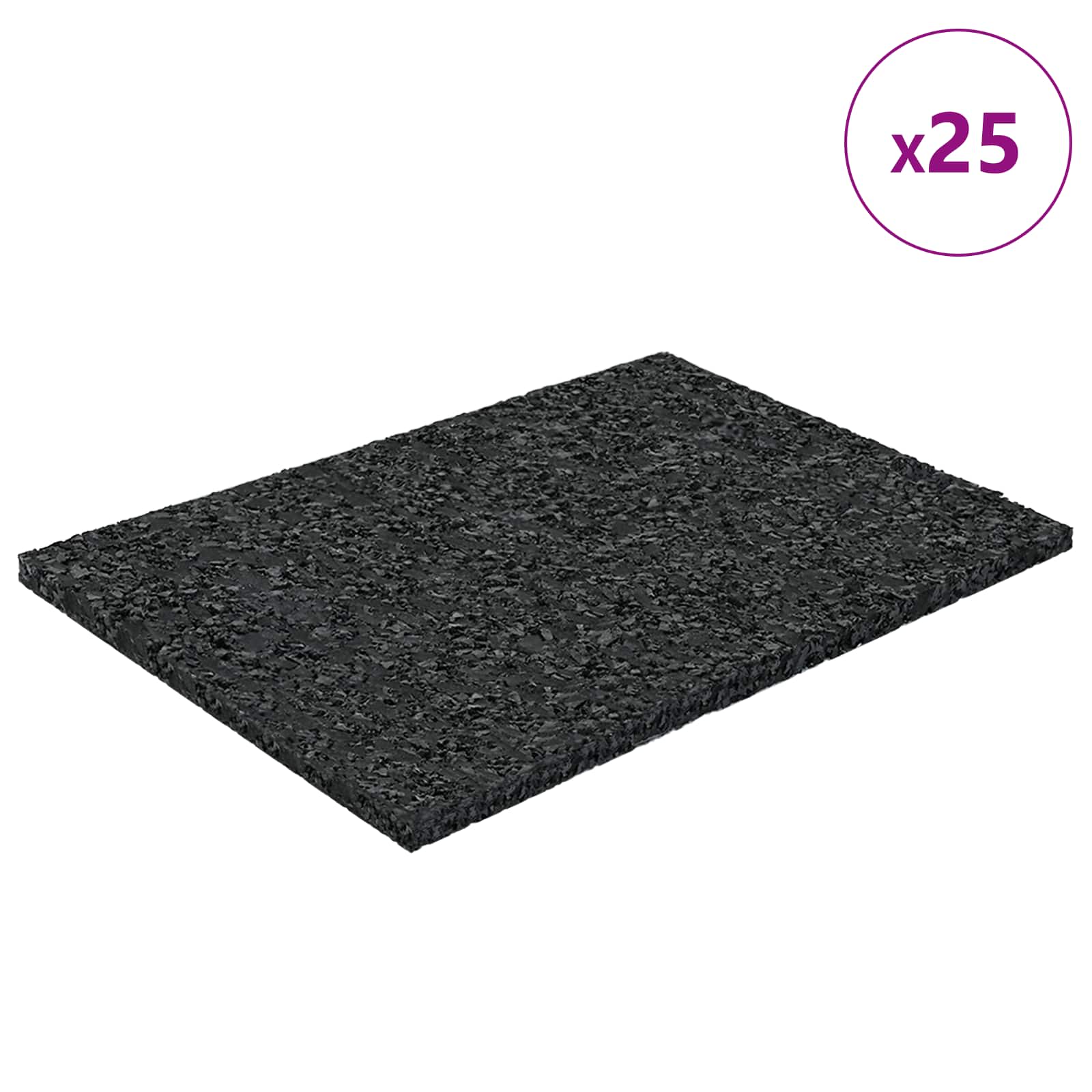 Vidaxl rubber granulaat patio pad zwart 6 x 9 x 0,3 cm rubber