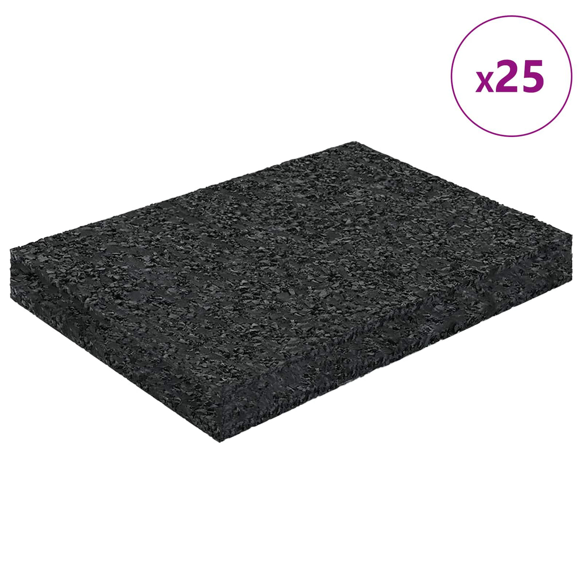 Vidaxl rubber granulaat patio pad zwart 6 x 9 x 1 cm rubber