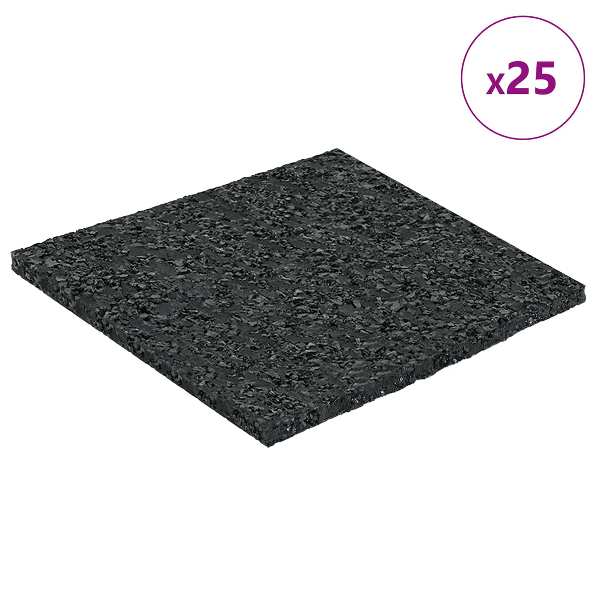 Vidaxl rubber granulaat patio pad zwart 9 x 9 x 0,3 cm rubber