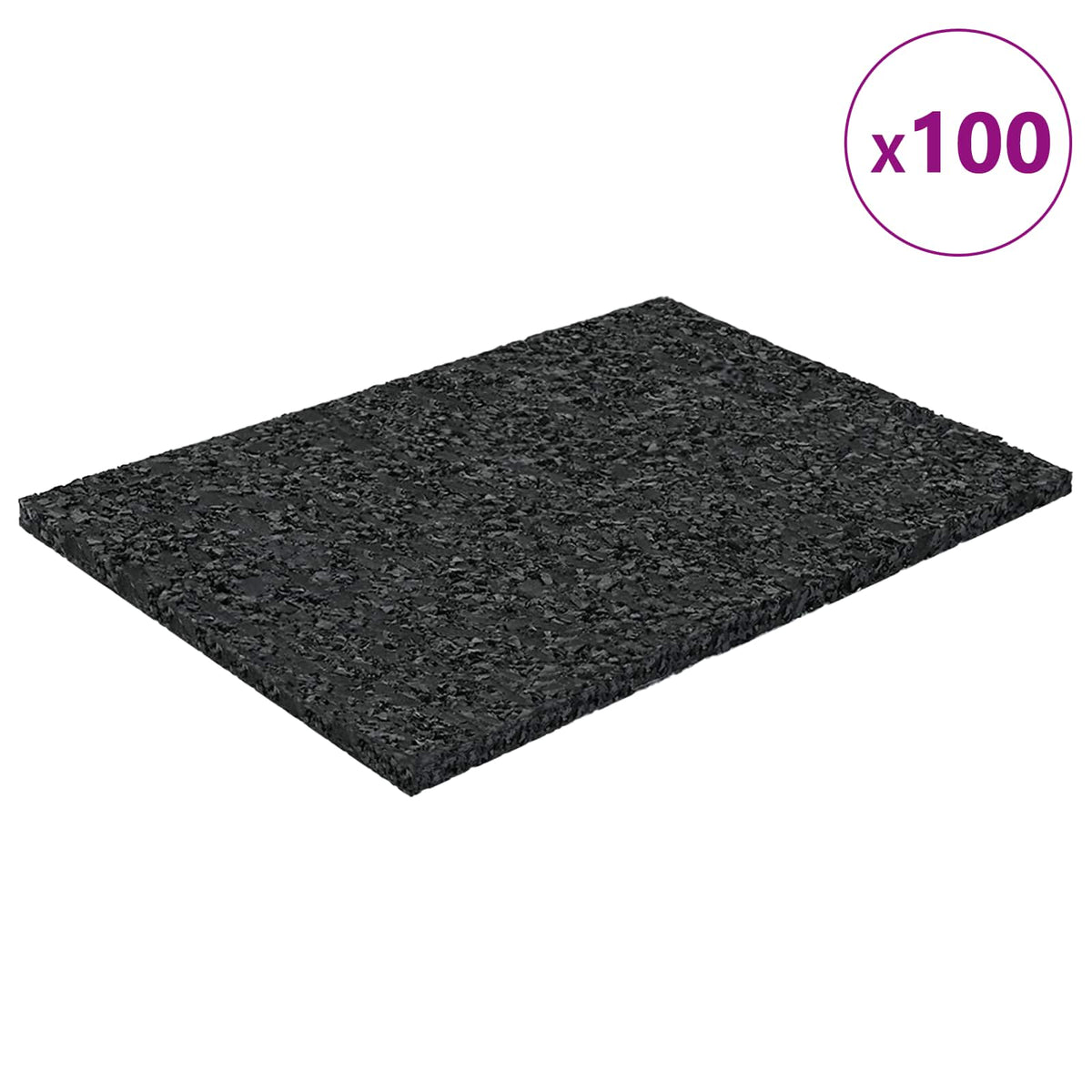 Vidaxl rubber granulaat patio pad zwart 6 x 9 x 0,3 cm rubber