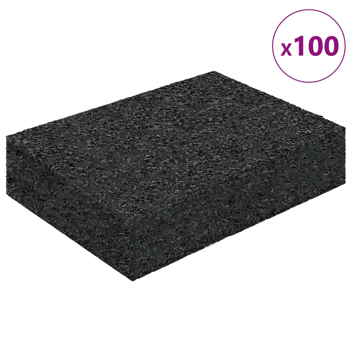 Vidaxl rubber granulaat patio pad zwart 6 x 9 x 2 cm rubber