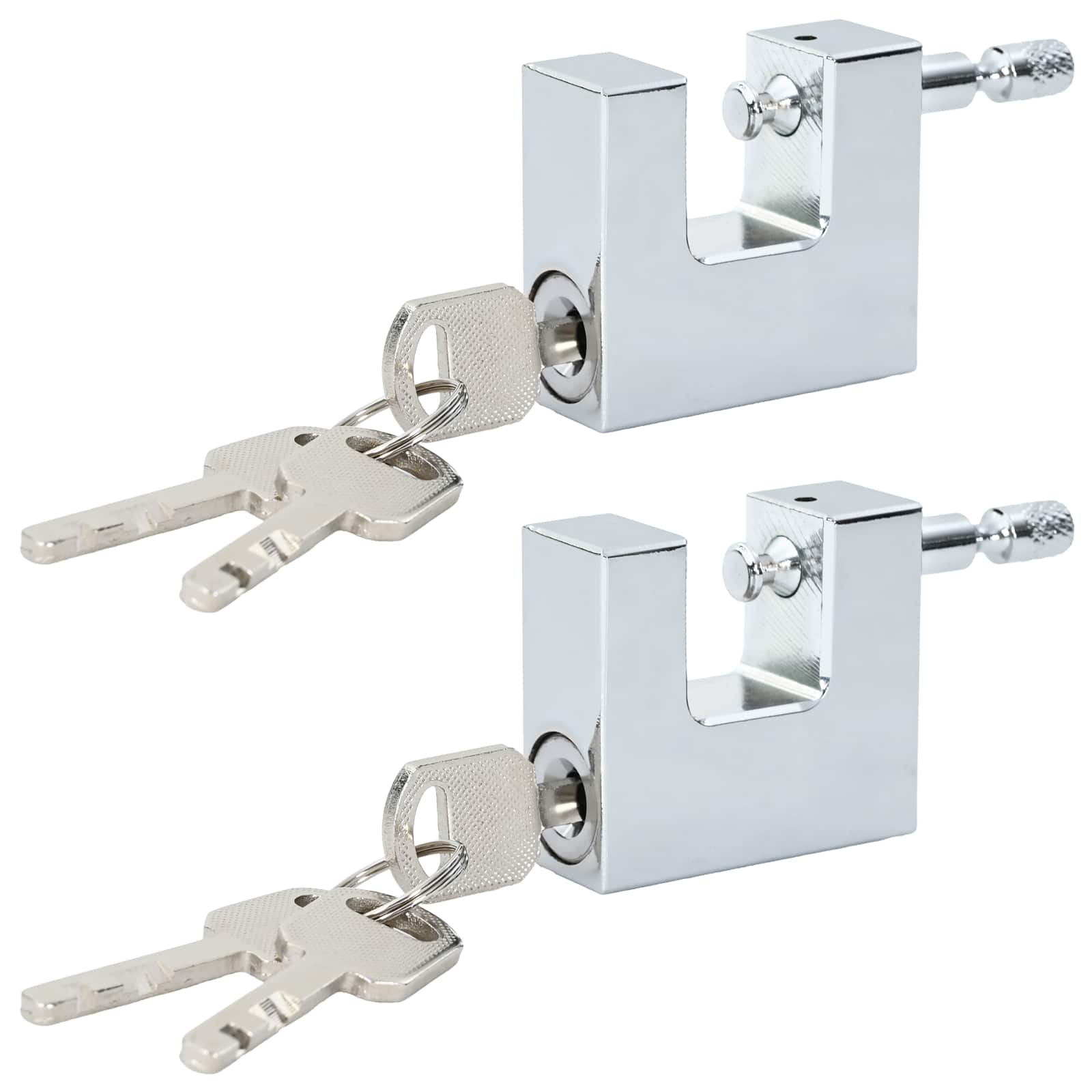 Vidaxl hangslot 2 pcs zilver 5 x 1,9 x 4,5 cm ijzer