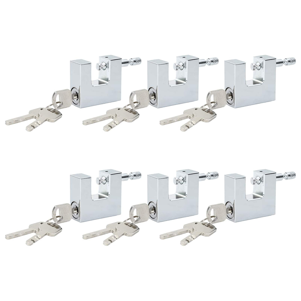 Vidaxl hangslot 6 pcs zilver 5 x 1,9 x 4,5 cm ijzer