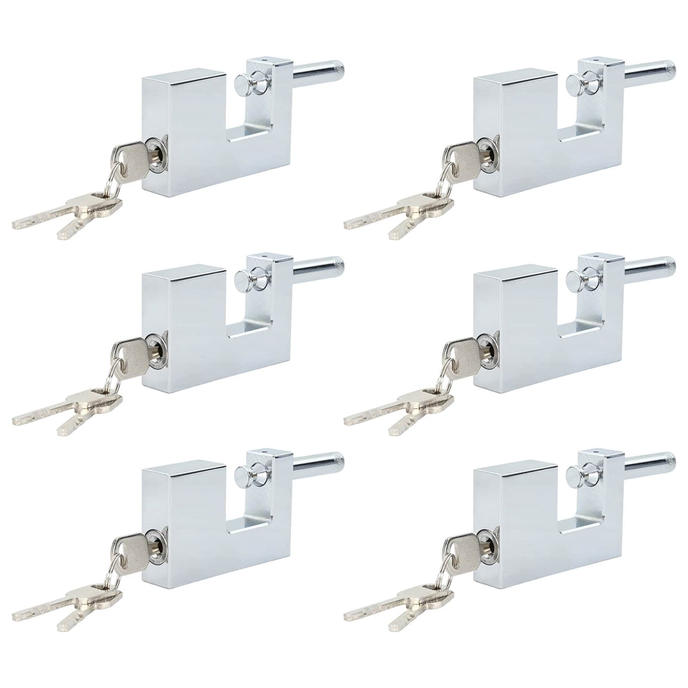 Vidaxl hangslot 6 pcs zilver 7,8 x 2 x 5 cm ijzer