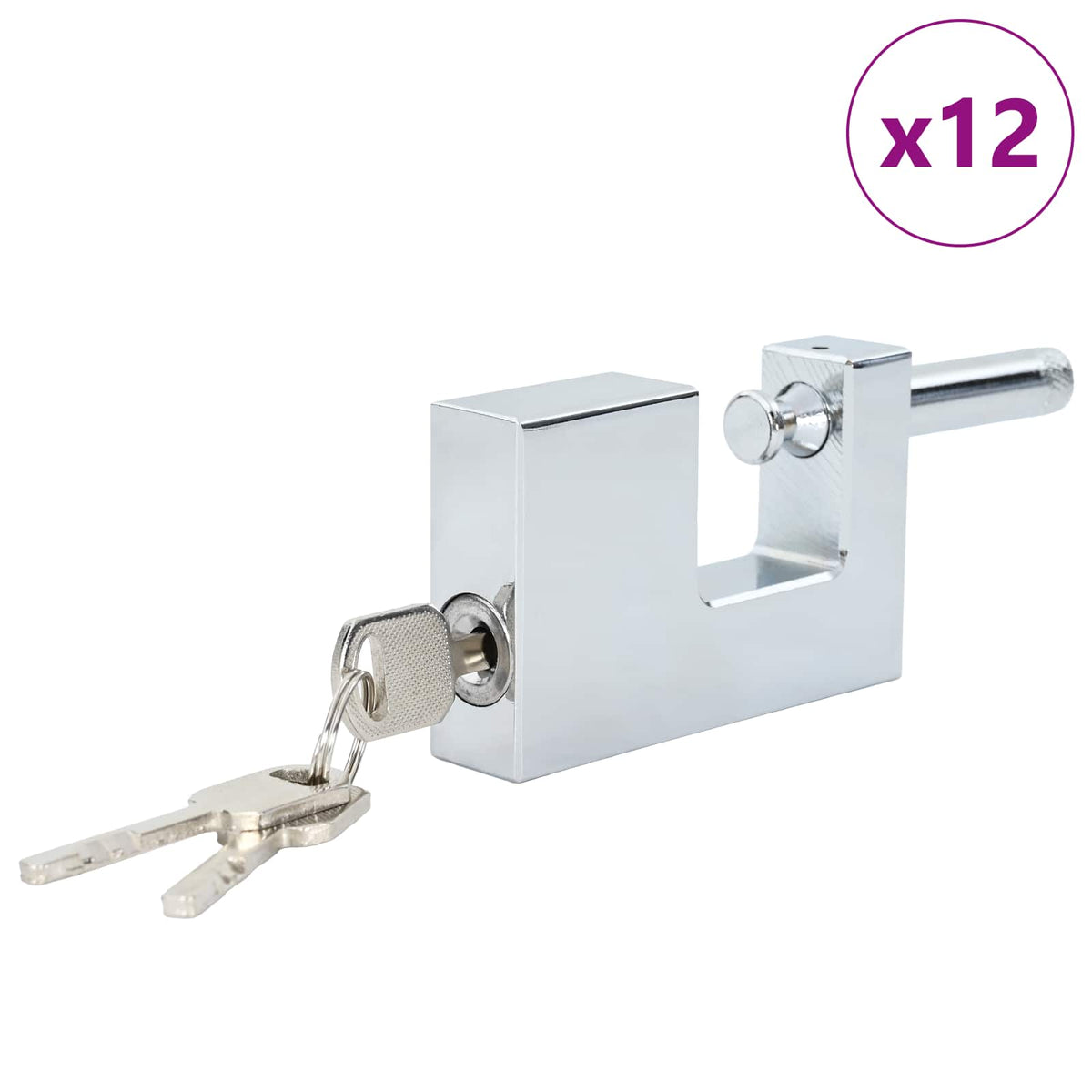 Vidaxl hangslot 12 st zilver staal