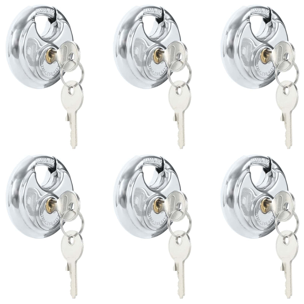 Vidaxl discusloten met sleutels 6 pcs zilver 6 x 2.3 x 6 cm