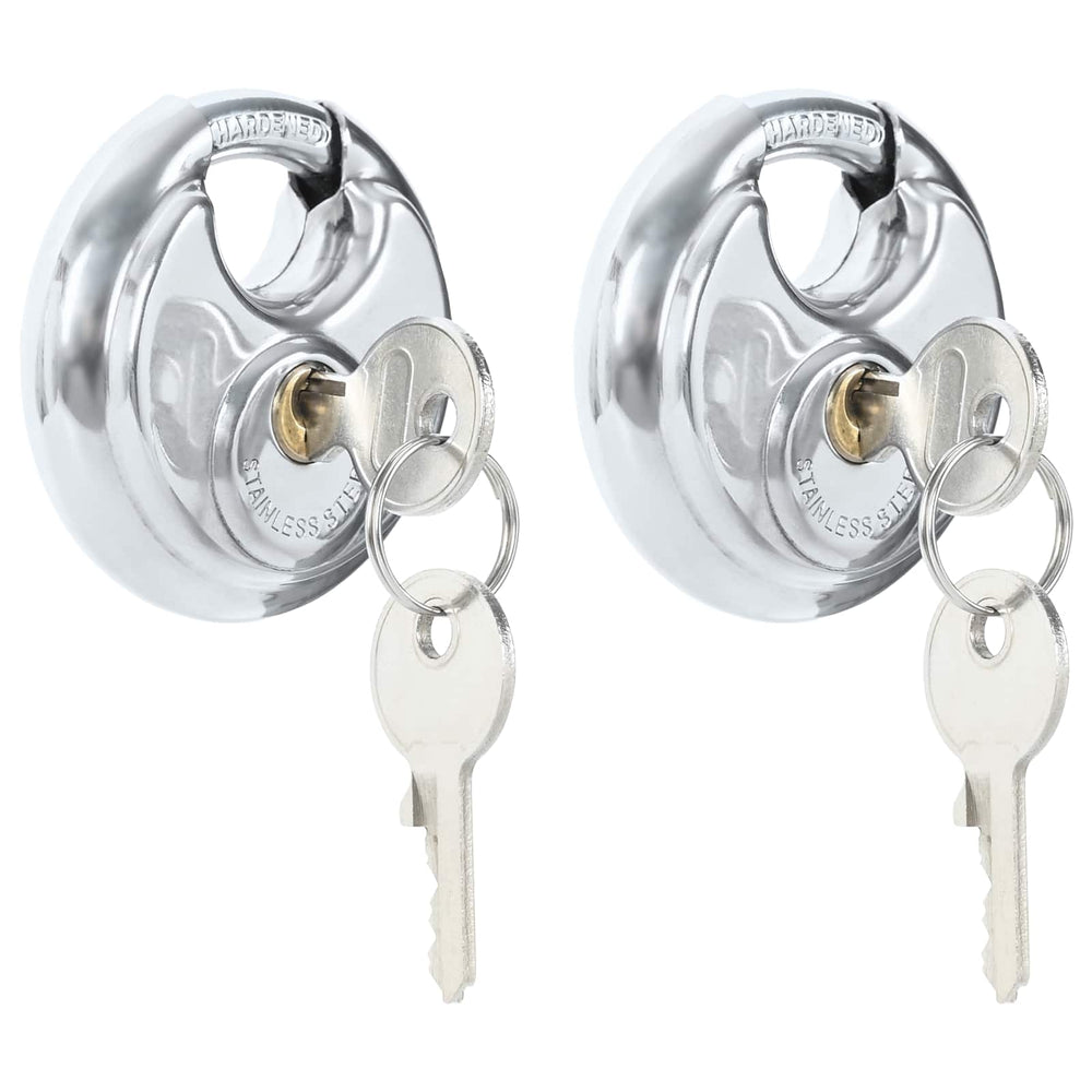 Vidaxl discusloten met sleutels 2 pcs zilver 7 x 2.4 x 7 cm