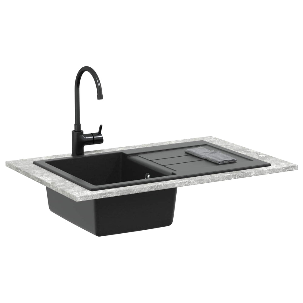 Vidaxl wasbak zwart 780 x 500 mm 80% kwarts en 20% hars