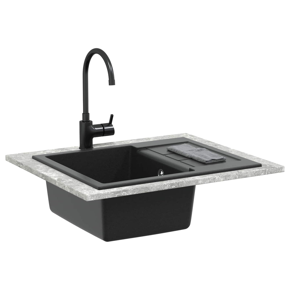 Vidaxl wasbak zwart 620 x 500 mm 80% kwarts en 20% hars