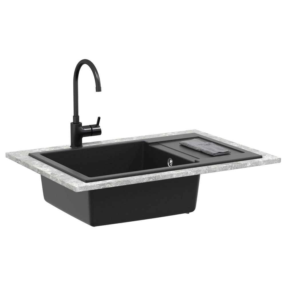 Vidaxl wasbak zwart 780 x 500 mm 80% kwarts en 20% hars