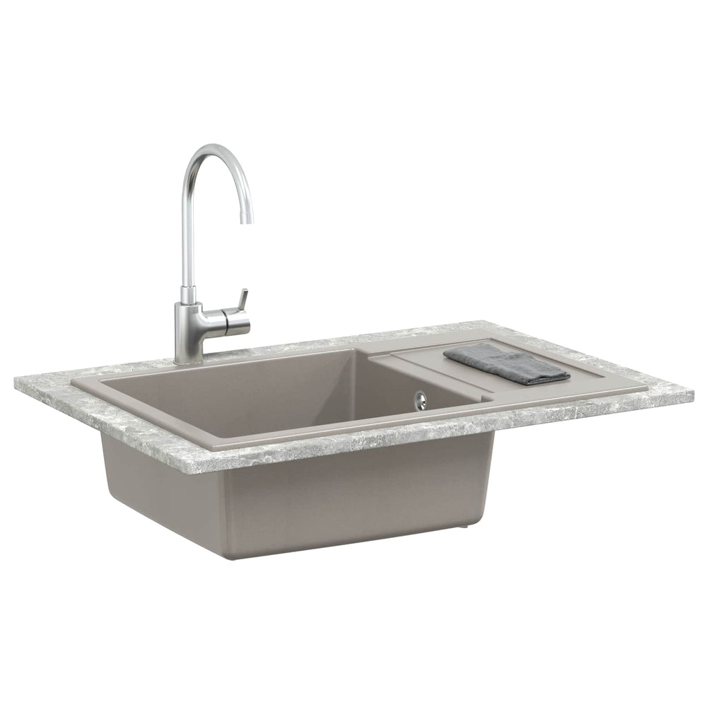 Vidaxl wasbak grijs 780 x 500 mm 80% kwarts en 20% hars