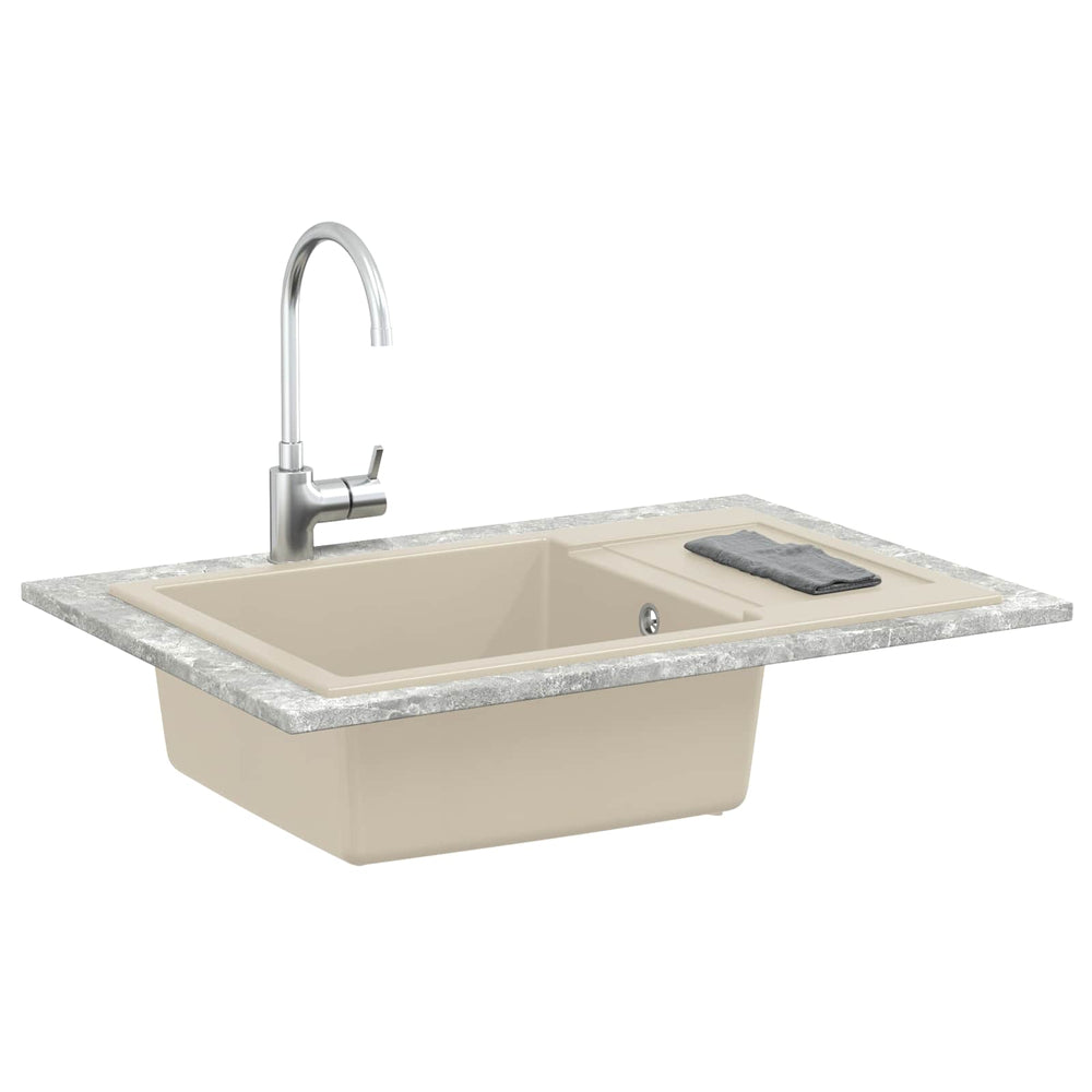Vidaxl wasbak beige 780 x 500 mm 80% kwarts en 20% hars
