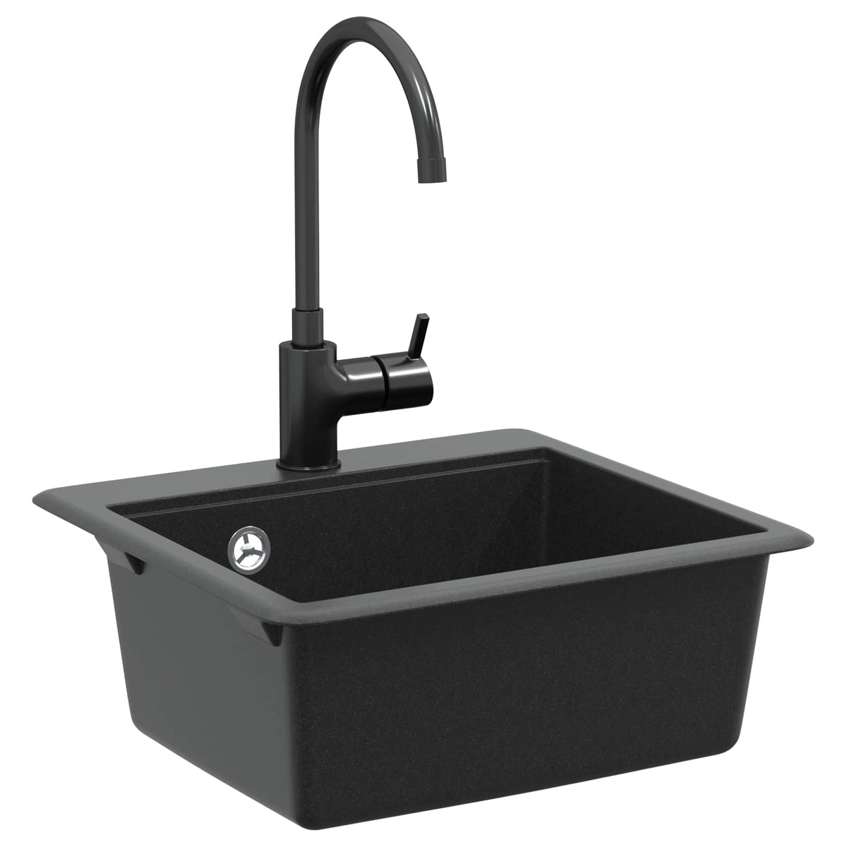 Vidaxl wasbak 80% kwarts en 20% hars 470 x 440 mm zwart