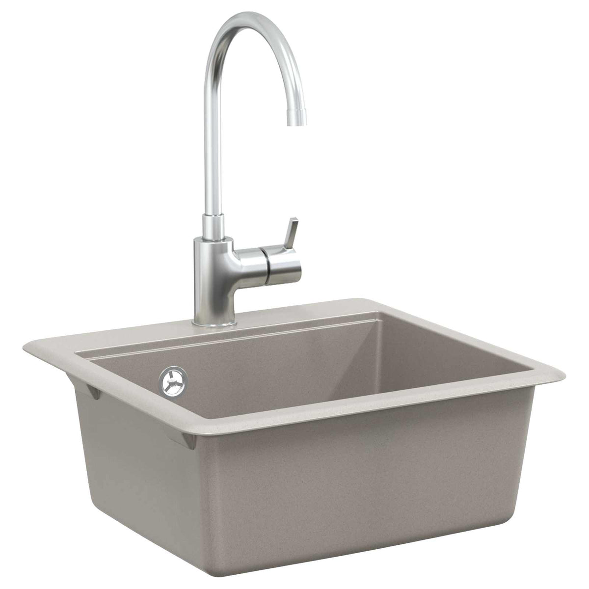 Vidaxl wasbak 80% kwarts en 20% hars 470 x 440 mm grijs