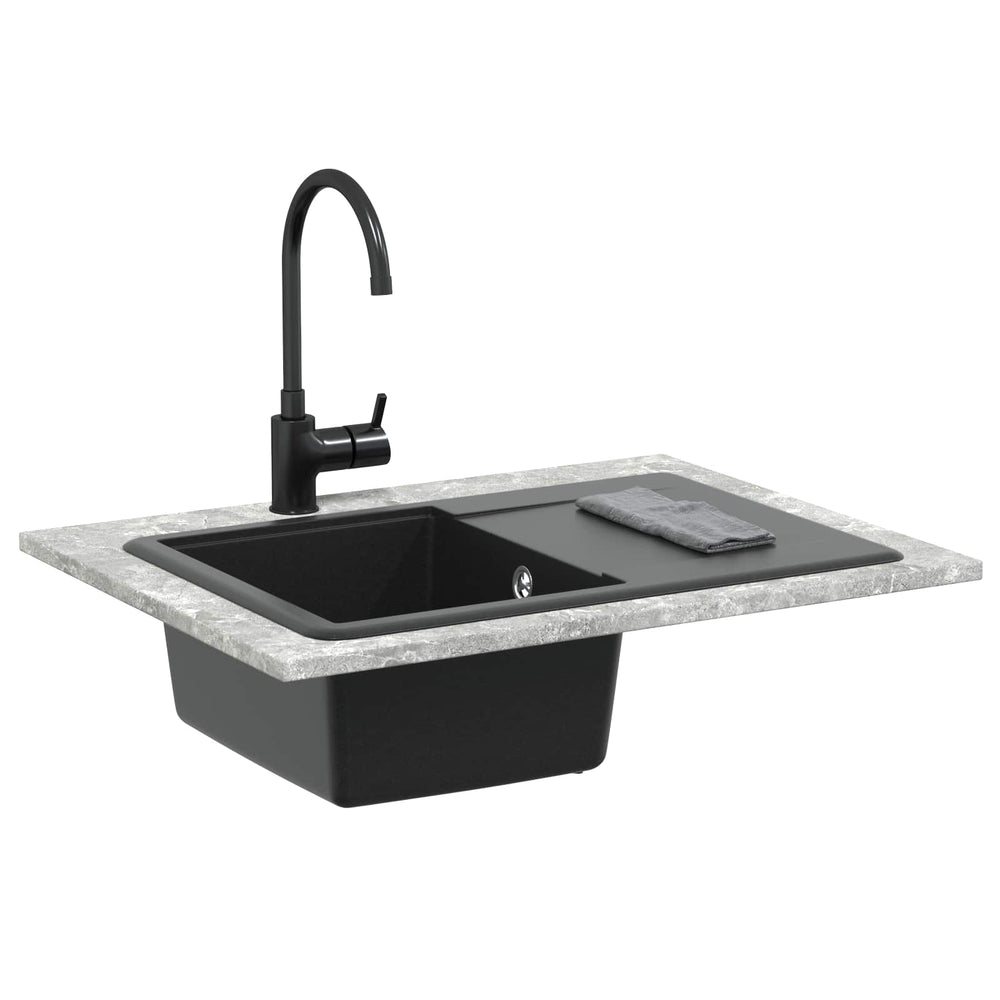 Vidaxl wasbak zwart 670 x 460 mm graniet