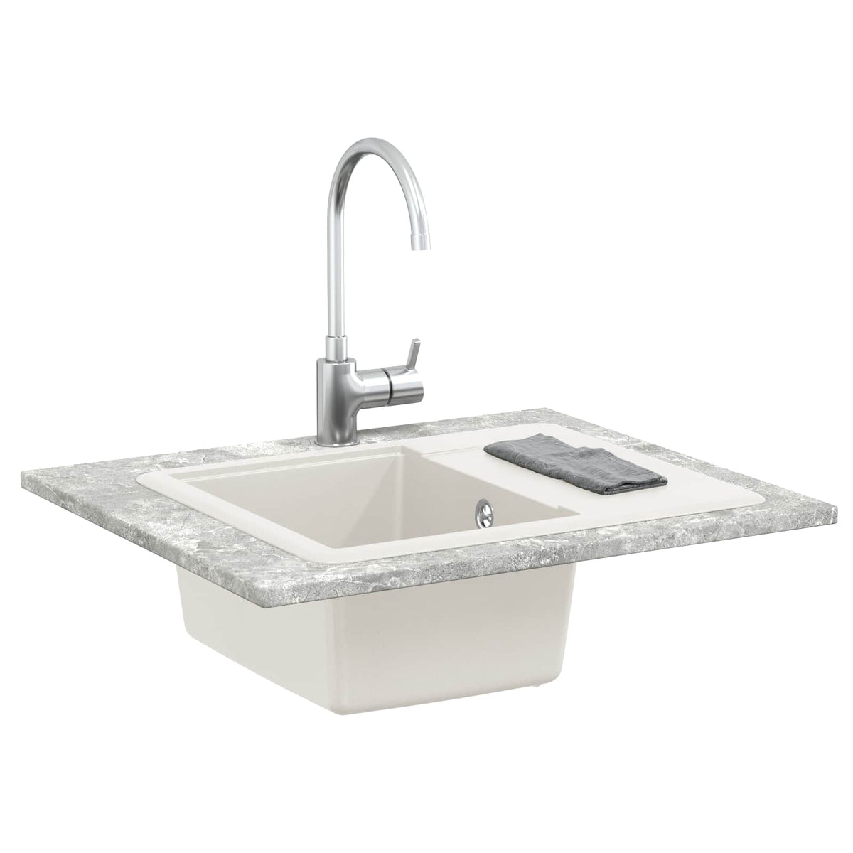 Vidaxl wasbak 80% kwarts en 20% hars 560 x 460 mm wit