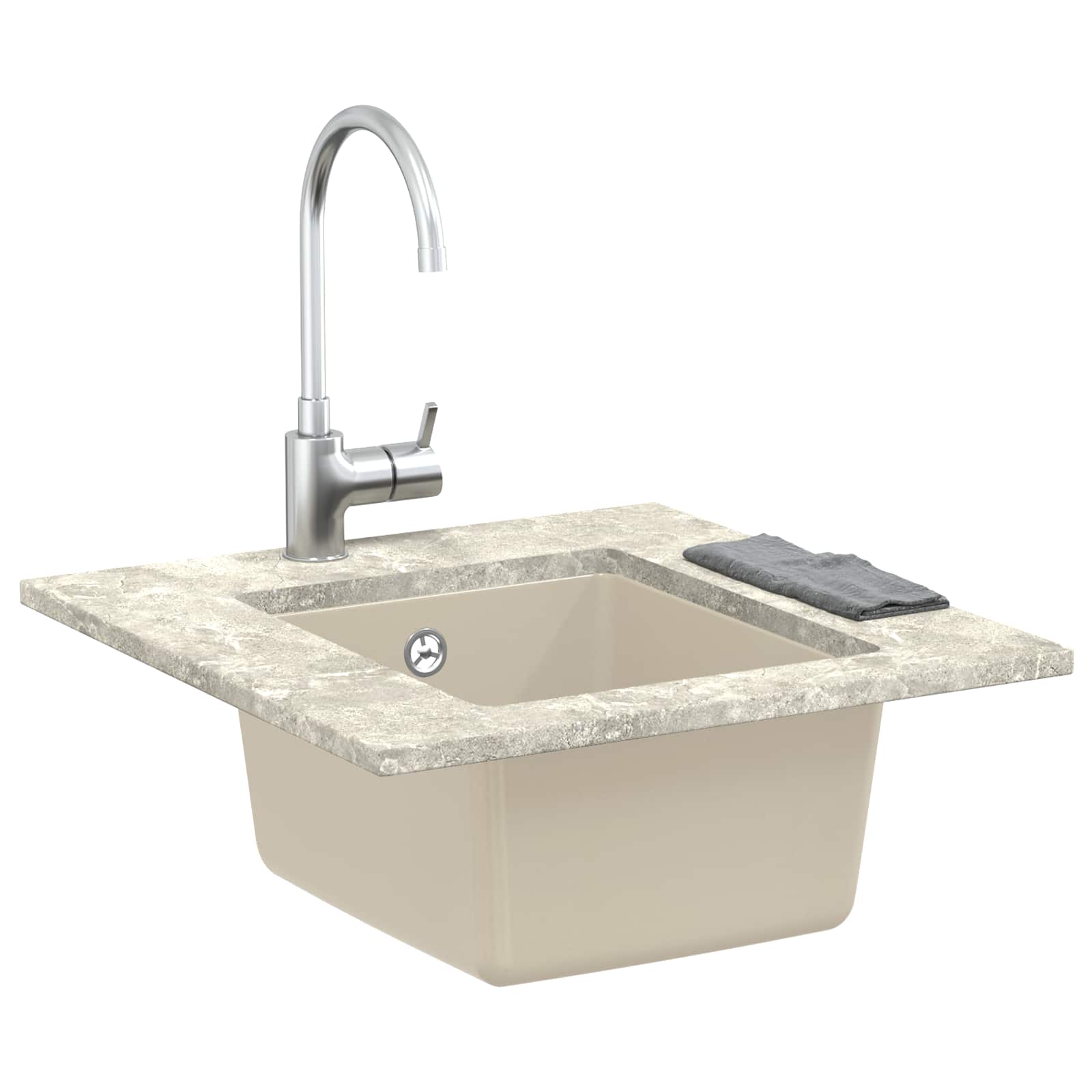 Vidaxl wasbak 80% kwarts en 20% hars 370 x 460 mm beige