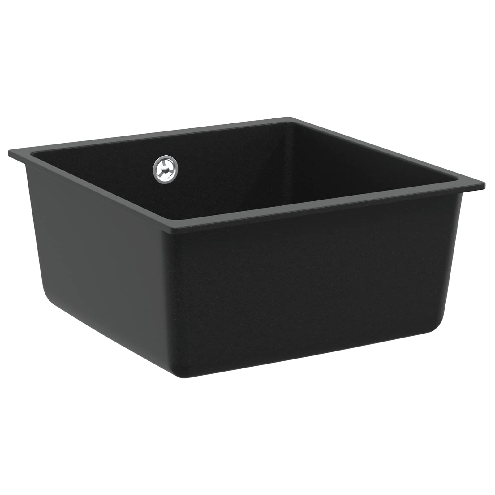 Vidaxl wasbak 80% kwarts en 20% hars 430 x 460 mm zwart