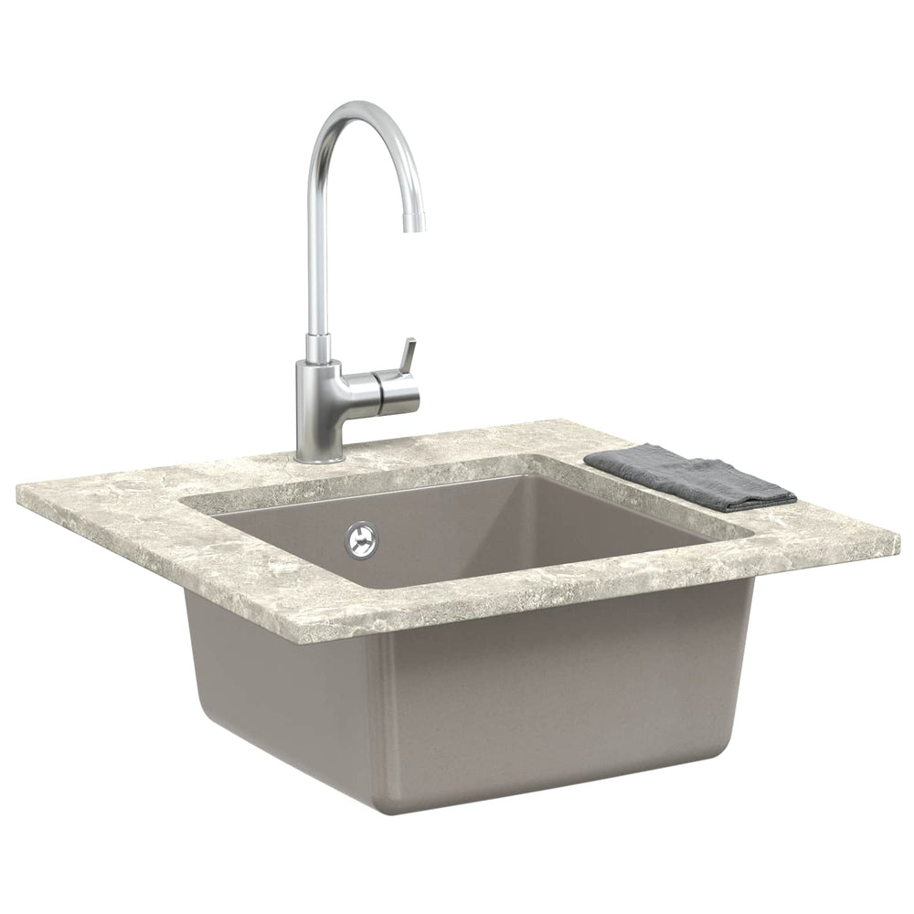 Vidaxl wasbak grijs 430 x 460 mm 80% kwarts en 20% hars