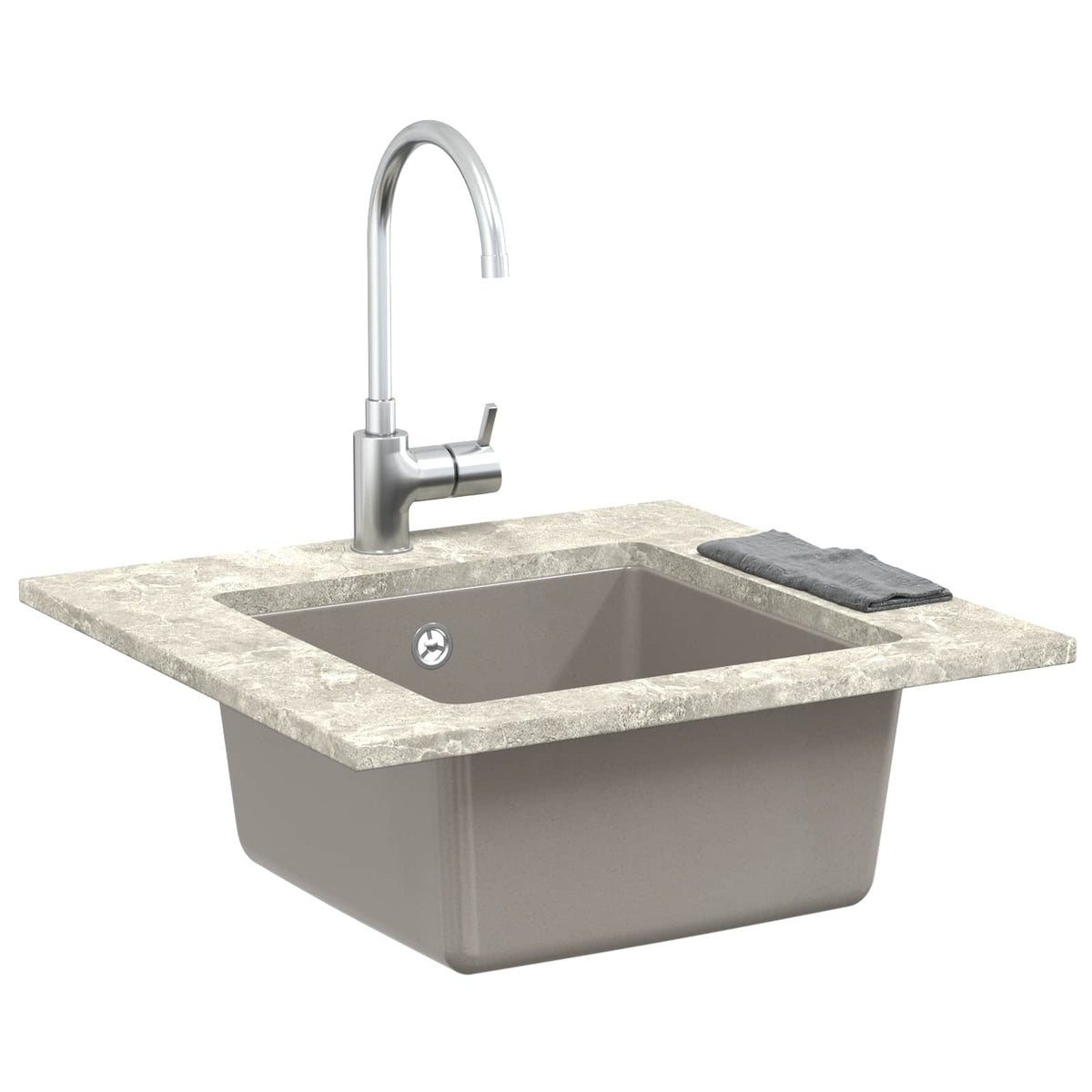 Vidaxl wasbak 80% kwarts en 20% hars 430 x 460 mm grijs