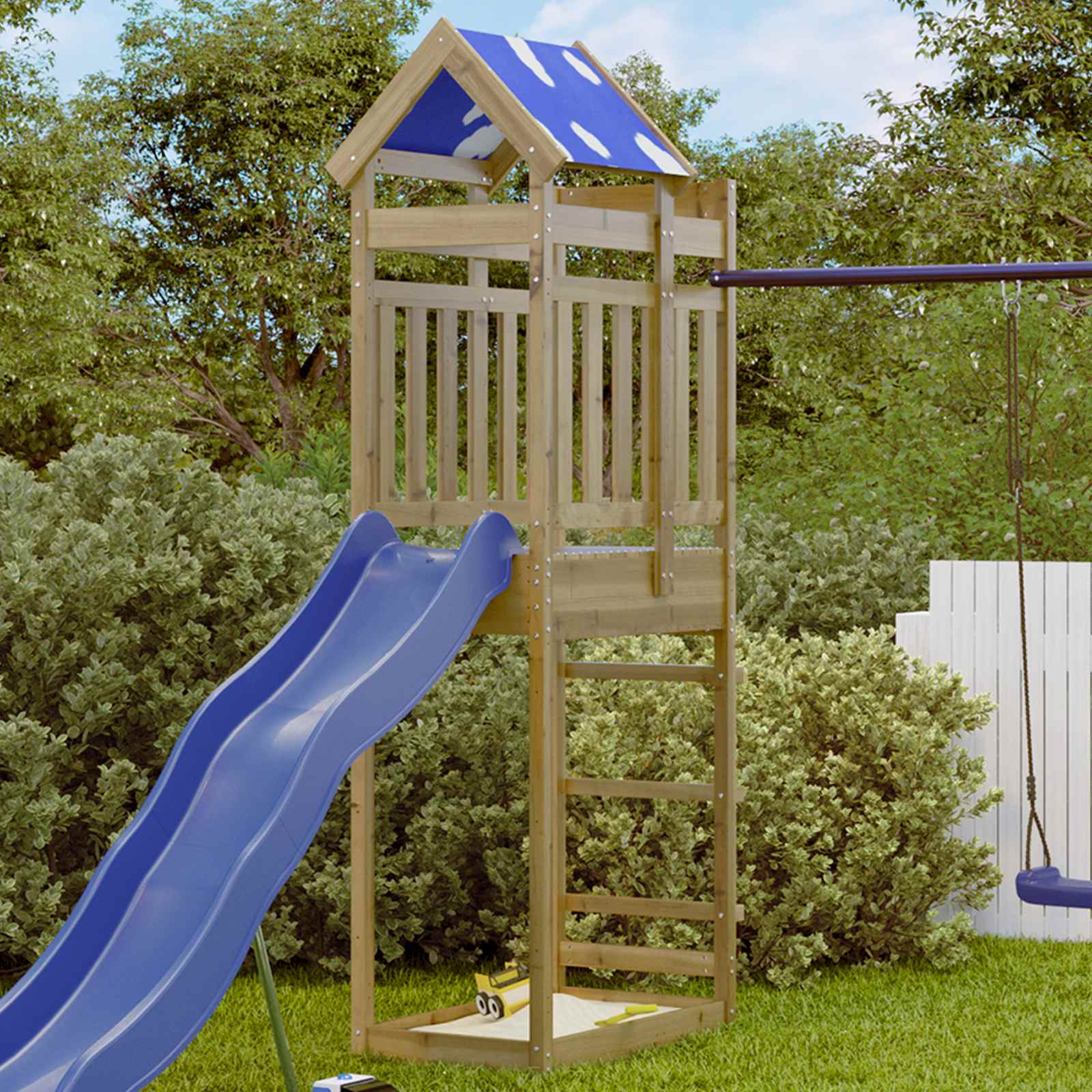 Vidaxl speeltoren bruin 52,5 x 85 x 239 cm massief geïmpregneerd hout