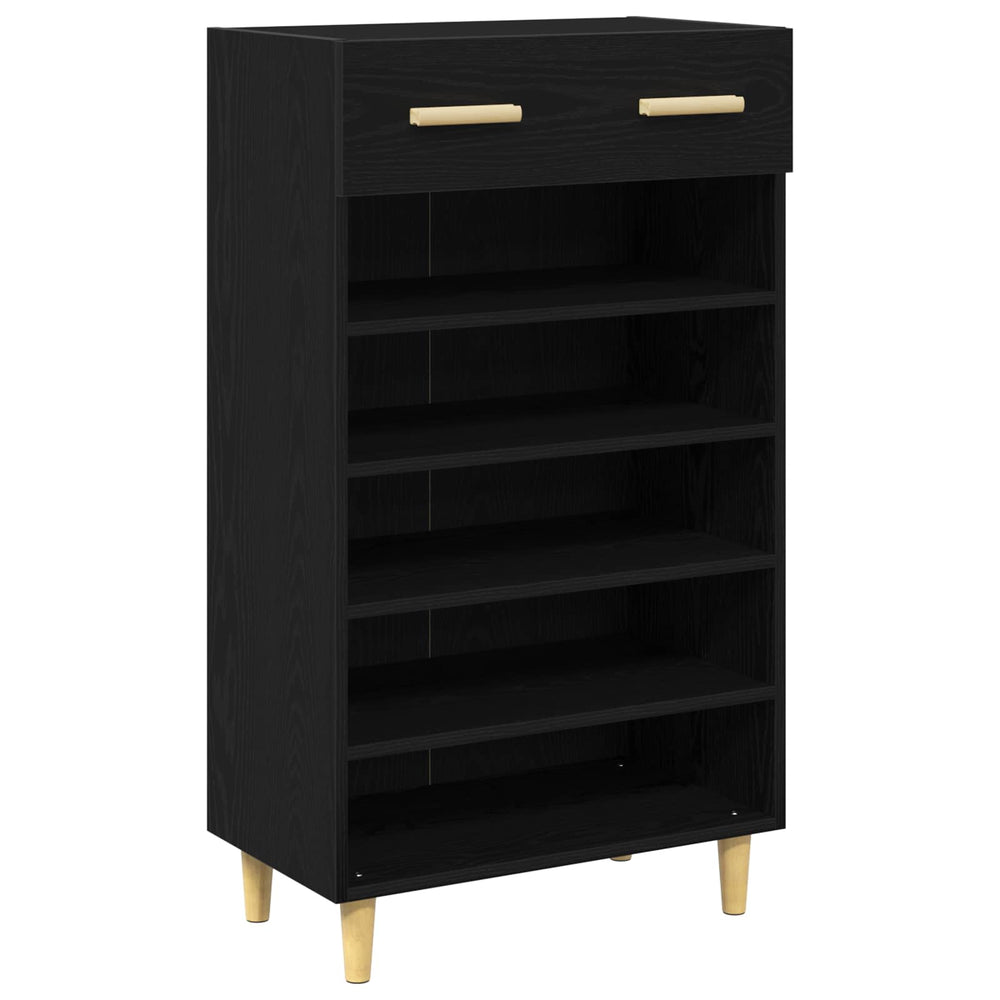 Vidaxl schoenenkast met lade zwart eiken 60 x 35 x 105 cm bewerkt hout