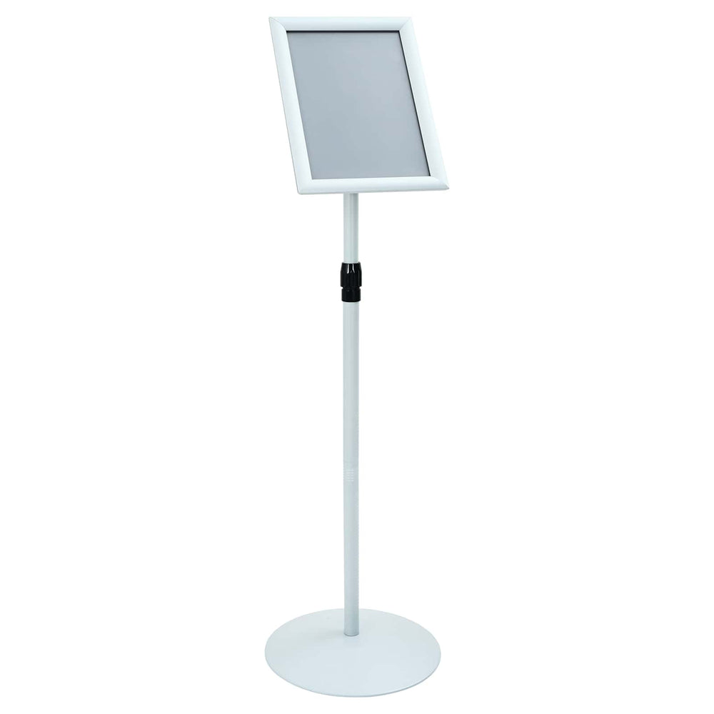 Vidaxl pedestal posterstand zilver 33 x 33 x 123 cm pvc en staal
