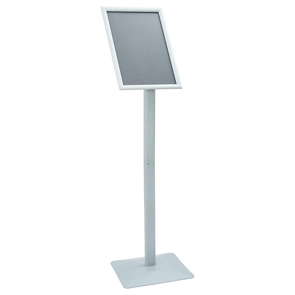 Vidaxl pedestal posterstand zilver 32 x 27 x 119 cm pvc en gietijzer